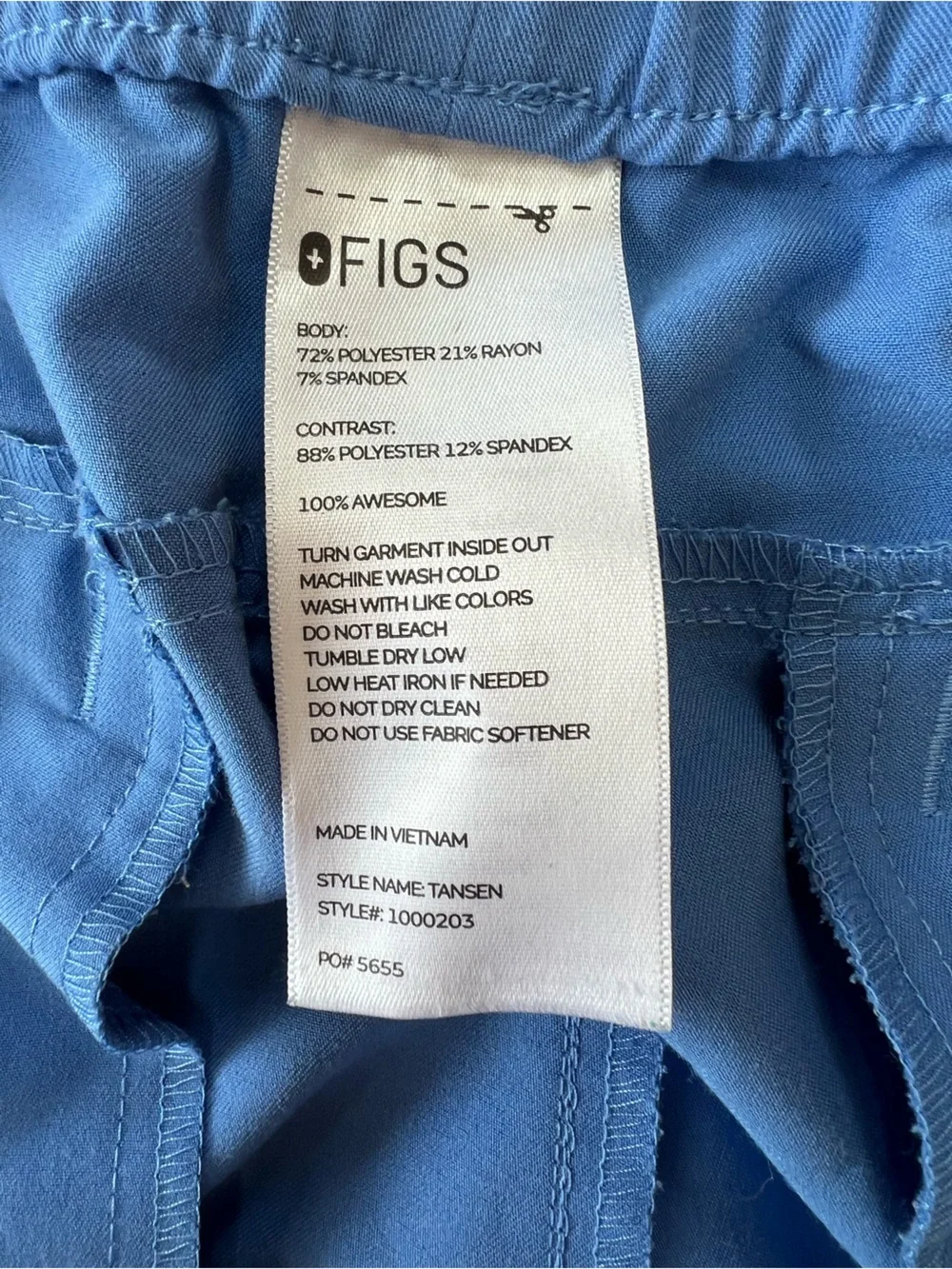 FIGS Men's Tansen Jogger Scrub Pants Drawstring Ceil Blue (PO#: 5655), size XXL